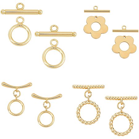 CHGCRAFT 8Sets 4Styles Brass Closure Clip Buckle Clasp Pin for Wrap Sweater Shawl Clips Cardigan Clip Holder Buckle Poncho Clip Shawl Accessories