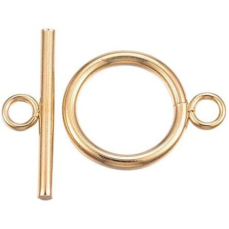 UNICRAFTALE 50 Sets Stainless Steel Toggle Clasps Golden Bar and Ring Clasps End Clasps Connectors Jewelry Components for Bracelet Necklace Jewelry Making