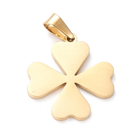 Honeyhandy 304 Stainless Steel Pendants, Laser Cut, Clover, Golden, 19.5x17.5x1mm, Hole: 5x3mm