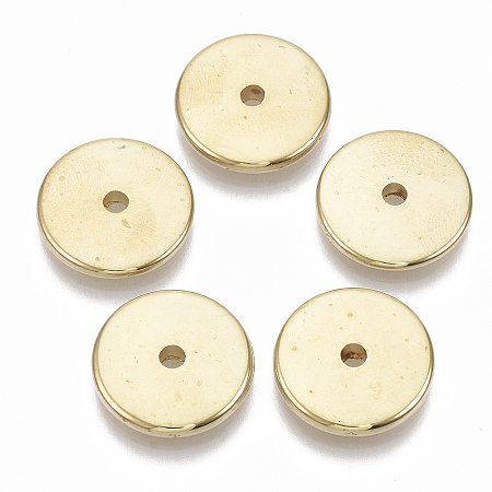 Honeyhandy CCB Plastic Beads, Flat Round, Golden, 18x3mm, Hole: 2.5mm