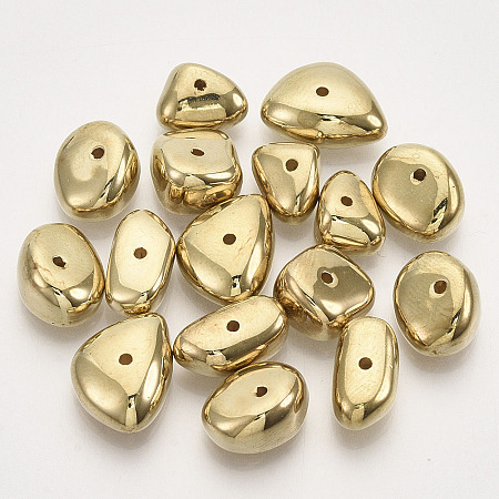 Honeyhandy CCB Plastic Beads, Mixed Shapes, Golden, 10~14.5x7~11x5~7mm, Hole: 1.2mm, about 52pcs/20g