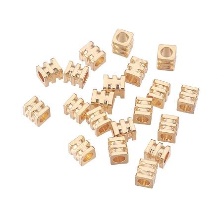 ARRICRAFT 20pcs Cube Shape Real Gold Plated Brass Bead Spacers with 2mm Hole for Bracelet Necklace Jewelry DIY Craft Making, Golden