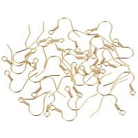 UNICRAFTALE 200pcs Stainless Steel Earring Hooks Golden Ear Wire Metal Earwire with Coil for Jewelry Making 16.5~17.5x17~20mm, Hole 2mm