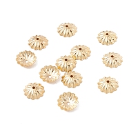 304 Stainless Steel Bead Caps, Multi-Petal, Flower, Real 18K Gold Plated, 10x2.5mm, Hole: 1.2mm