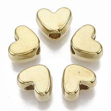 Honeyhandy CCB Plastic Beads, Heart, Golden, 9x11.5x6.5mm, Hole: 3.5mm, about 1100pcs/500g