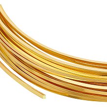 BENECREAT 20 Gauge 16 Feet Square Copper Wire, Golden Brass Wire for Jewelry Beading Craft Work