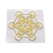 Honeyhandy Self Adhesive Brass Stickers, Scrapbooking Stickers, for Epoxy Resin Crafts, Star, Golden, 3.5x3.1x0.05cm