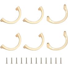 BENECREAT 6 Sets 4.1x2.3x1.1" Gold Semicircle Cabinet Furniture Pulls Zinc Alloy Half Circle Drawer Handles Closet Handles TV Cabinet Handles with Screws, Hole: 3.4mm