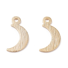 Honeyhandy Brass Charms, Long-Lasting Plated, Moon, Real 24K Gold Plated, 11.5x5.5x0.4mm, Hole: 1mm