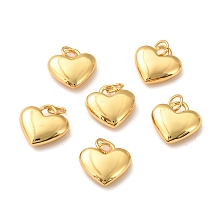 Arricraft Brass Pendants, Long-Lasting Plated, Heart, Real 18K Gold Plated, 13x13.5x4mm, Hole: 3.5mm