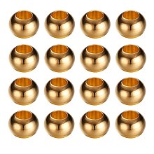 PandaHall Elite Golden 6x4m Brass Bead Spacers Flat Round Jewelry Findings, about 100pcs/bag