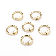 Honeyhandy Brass Screw Carabiner Lock Charms, for Necklaces Making, Round Ring, Golden, 20x19x2mm, Screw: 6x5.5mm