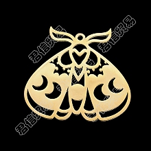 DICOSMETIC 5Pcs 201 Stainless Steel Pendants, Laser Cut, Beetle, Golden, 28.5x30x1mm, Hole: 1.5mm