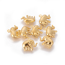 Honeyhandy 304 Stainless Steel Charms, Elephant, Golden, 14.3x15x5.2mm, Hole: 1mm