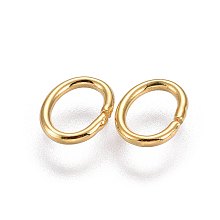 Honeyhandy 304 Stainless Steel Open Jump Rings, Oval, Golden, 7.5x5.7x0.9mm, Hole: 5.6mm