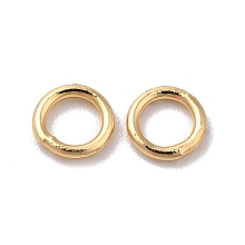 Honeyhandy Brass Soldered Jump Rings, Closed Jump Rings, Round Ring, Real 18K Gold Plated, 18 Gauge, 5x1mm, Inner Diameter: 3mm