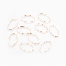 Honeyhandy Brass Linking Rings, Nickel Free, Real 18K Gold Plated, Oval, 24x14x1mm, Inner diameter: 22x12mm