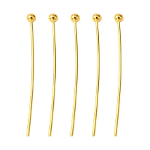 Honeyhandy Brass Ball Head pins, Cadmium Free & Lead Free, Golden, 25x0.5mm, 24 Gauge, Head: 2mm, about 781pcs/50g