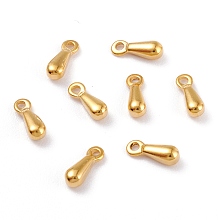 Honeyhandy 304 Stainless Steel Charms, Chain Extender Drop, Teardrop, Golden, 7.5x2.5mm, Hole: 1mm