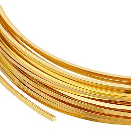 BENECREAT 20 Gauge 16 Feet Square Copper Wire, Golden Brass Wire for Jewelry Beading Craft Work