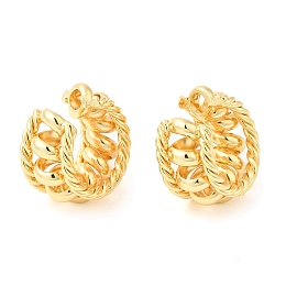 Honeyhandy Brass Spiral Cuff Earrings, Long-Lasting Plated, Lead Free & Cadmium Free, Real 18K Gold Plated, 22x22.5x13mm