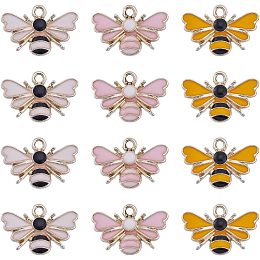 SUNNYCLUE 1 Box 30Pcs Honey Bee Charms Bee Enamel Charms Bees Charms Gold Insect Charm Honeybee Charms Bulk Spring Charm for Jewelry Making Charms DIY Earrings Bracelet Necklace Crafts Supplies