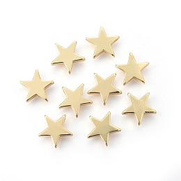 Honeyhandy Brass Charms, Long-Lasting Plated, Star, Real 18K Gold Plated, 11.5x12x2.5mm, Hole: 1.2mm