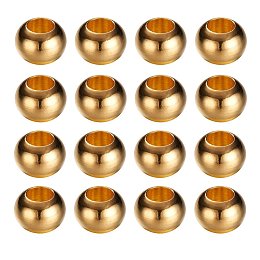 PandaHall Elite Golden 6x4m Brass Bead Spacers Flat Round Jewelry Findings, about 100pcs/bag