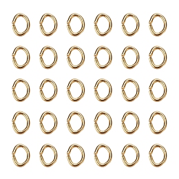 Honeyhandy Brass Jump Rings, Oval, Golden, 22 Gauge, 4x3x0.6mm