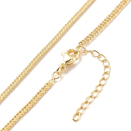 Honeyhandy Brass Wheat Chains Necklace for Women, Cadmium Free & Lead Free, Real 18K Gold Plated, 17.68 inch(44.9cm)