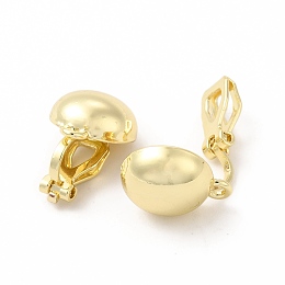 Honeyhandy Alloy Clip-on Earring Findings, with Horizontal Loops, Flat Round, Golden, 17x12x10mm, Hole: 1.5mm