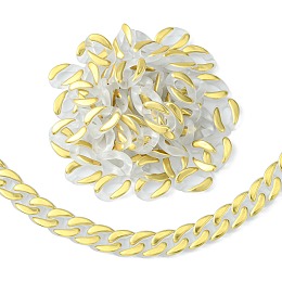 100Pcs Acrylic Linking Rings, Quick Link Connector, for Curb Chain Making, Twisted Oval, Golden Plated, Gold, 17x23x5.5mm