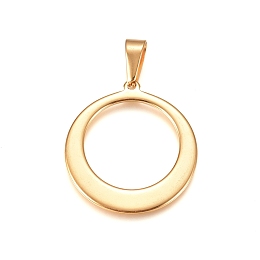 Honeyhandy 304 Stainless Steel Pendants, Round Ring, Golden, 33x30x1.5mm, Hole: 10x4.5mm