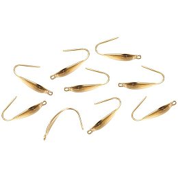 UNICRAFTALE 100pcs Stainless Steel Earring Hooks Ear Findings with Loop Golden Earrings Hooks for Women Earrings Jewelry Making 21x4.5mm, Hole 1.2mm