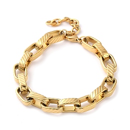 Honeyhandy 304 Stainless Steel Box Chain Bracelet, Golden, 7-1/8 inch(18cm)