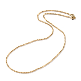 Honeyhandy Brass Rope Chain Necklaces, with Lobster Claw Clasps, Long-Lasting Plated, Real 18K Gold Plated, 18.11 inch(46cm), 2mm