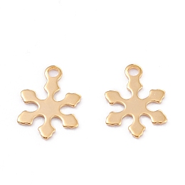 Honeyhandy Christmas 201 Stainless Steel Charms, Laser Cut, Snowflake, Golden, 12x10x0.5mm, Hole: 1.4mm