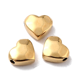 Honeyhandy Ion Plating(IP) 316 Surgical Stainless Steel Beads, Heart, Golden, 7x8x3.5mm, Hole: 1.2mm