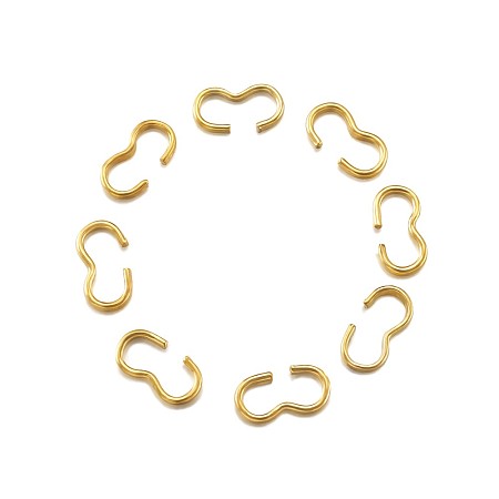 Honeyhandy Iron Quick Link Connectors, Chain Findings, Number 3 Shaped Clasps, Golden, 7.5~8x4x1~2mm