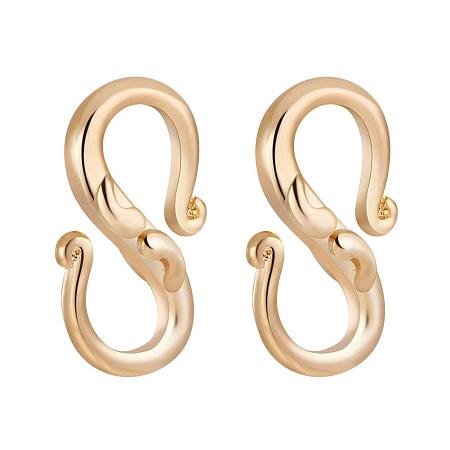 BENECREAT 10 PCS  Gold Plated S-Hook Clasps Necklace Clasp Jewelry Findings for DIY Jewelry Making