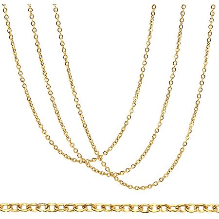BENECREAT 20 Strands 20 Inches 304 Stainless Steel Link Cable Chains 2mm Gold Necklace Chains with Spring Clasps and Clear Plastic Box for Jewelry Making