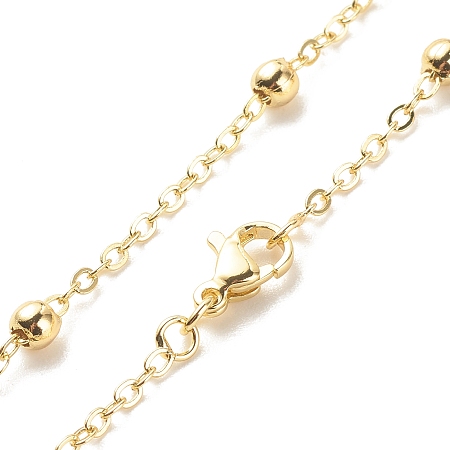 Honeyhandy Brass Satellite Chains Necklace for Women, Cadmium Free & Lead Free, Real 18K Gold Plated, 17.40 inch(44.2cm)