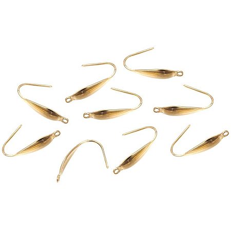 UNICRAFTALE 100pcs Stainless Steel Earring Hooks Ear Findings with Loop Golden Earrings Hooks for Women Earrings Jewelry Making 21x4.5mm, Hole 1.2mm