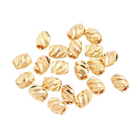 ARRICRAFT 20pcs Barrel Shape Real Gold Plated Brass Bead Spacers with 1mm Hole for Bracelet Necklace Jewelry DIY Craft Making, Golden