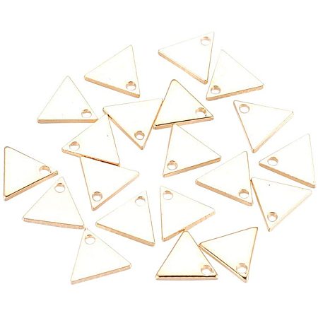 CHGCRAFT 20 Pcs Gold Plated Brass Charms Triangle Real 18K Gold Plated Pendants for Necklace Earrings Jewelry Making, 8.5mm Wide