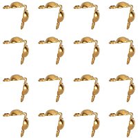 UNICRAFTALE 20pcs Stainless Steel Bead Tips Knot Covers Golden Open Clamshell Fold-Over Bead Tips Knot Covers End Caps for Jewelry Making DIY Findings Crafts 5x3x2mm Hole: 1mm