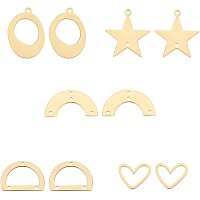 UNICRAFTALE 10Pcs 5 Styles 18K Gold Plated 201 Stainless Steel Links Connectors Chandelier Components Links Charm Blank Tag Metal Connector for Necklace Bracelet Jewelry Making