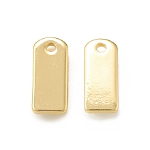 Honeyhandy Brass Charms, Rectangle Charm, Real 18K Gold Plated, 10x4.5x1mm, Hole: 1mm