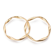 Honeyhandy Brass Linking Rings, Nickel Free, Real Gold Plated, Twist Ring, Real 18K Gold Plated, 33x3mm, Inner Diameter: 29.5mm