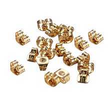 NBEADS 500pcs 304 Stainless Steel Earnuts, Golden